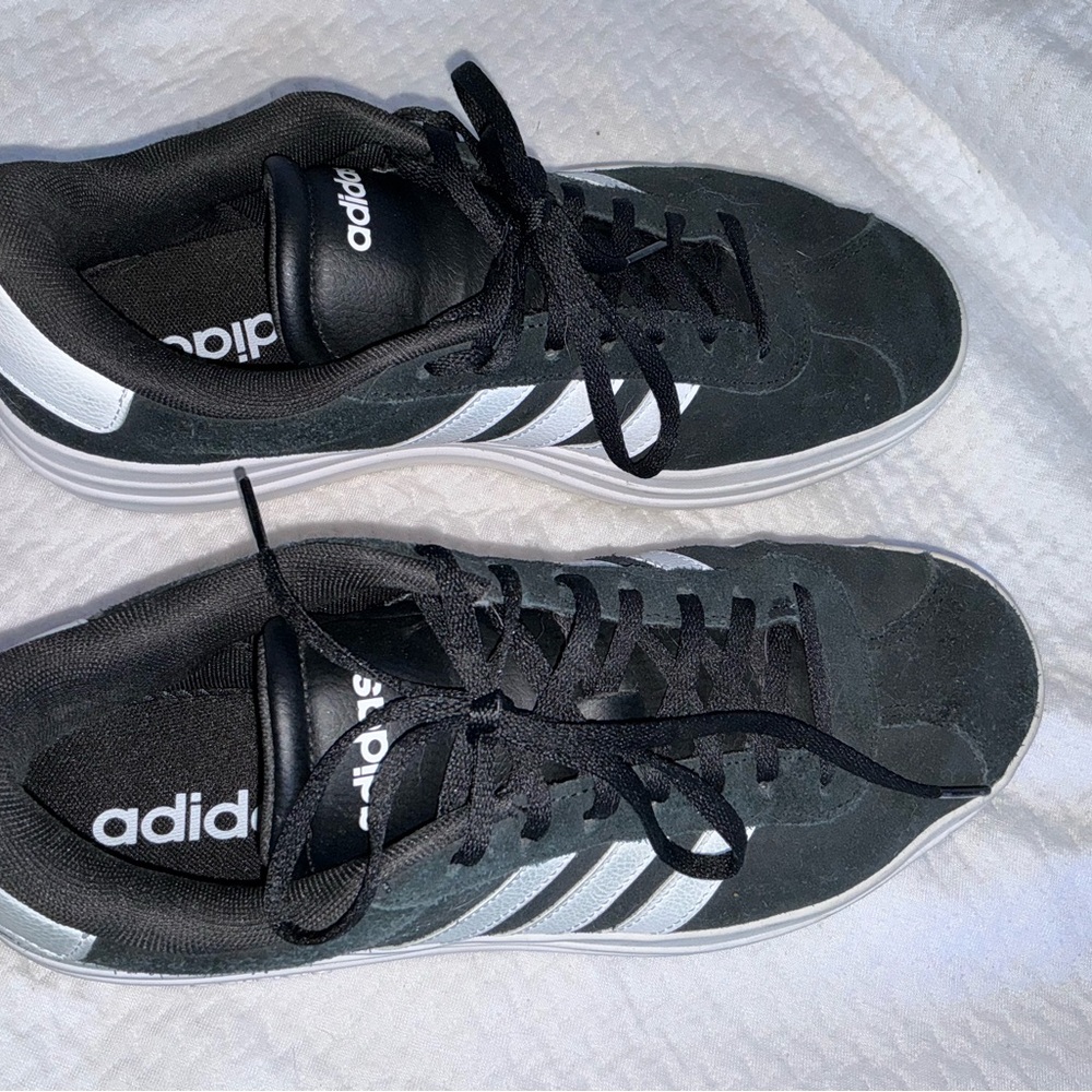 Adidas Women's VL Court Bold platform black suede sneakers - Picture 4 of 6